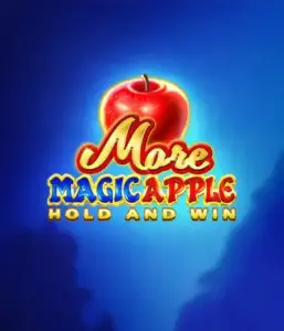 Скриншот игрового автомата More Magic Apple от 3 Oaks Gaming, демонстрирующего сказочную атмосферу с персонажами из сказки, включая замки, магические яблоки и любимых сказочных героев. В центре виден логотип игры More Magic Apple, окруженный яркими и привлекательными графическими элементами, формирующими атмосферу чудес и волшебства.